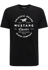 Mustang Alex C Print Męski T-Shirt Koszulka Logo Tee Black 1015052 4142